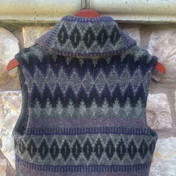 Vintage Lauren Ralph Lauren Lambswool Sweater Vest Small Southwestern Cabin Core - Picture 6 of 10